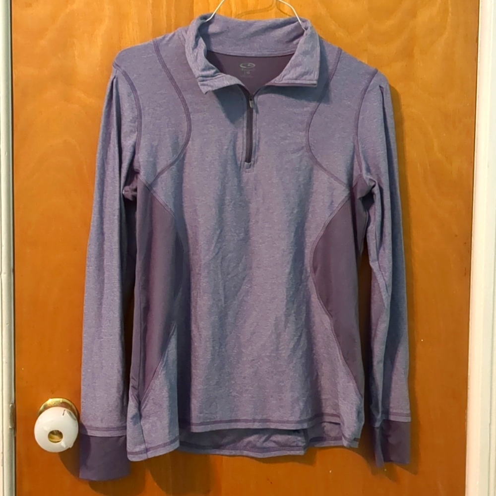 Lavender Champion long sleeve workout shirt, size L